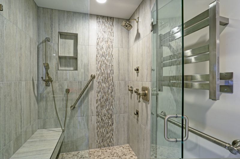 Contemporary Shower with Linear Drain