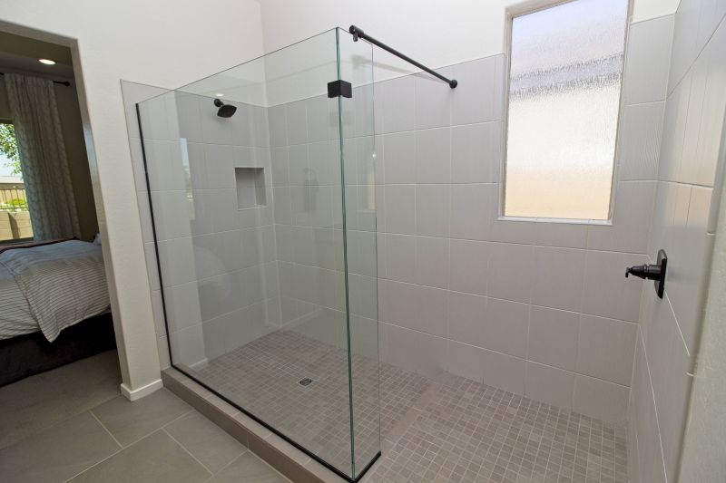 Compact Shower with Tiled Walls