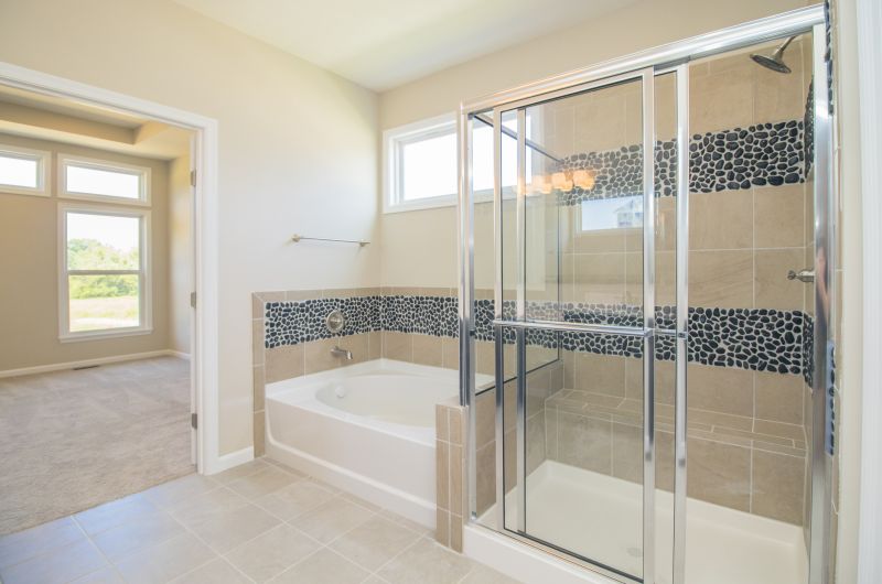 Corner Shower with Sliding Door